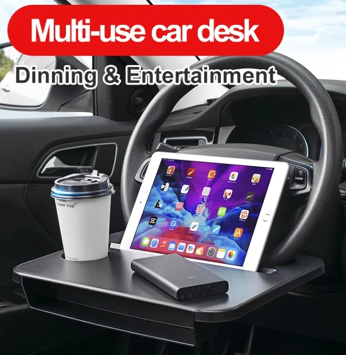 New ABS Anti-Slip Steering Wheel Tray Car Interior Dining Desk Laptop Desk Seat Gap Storage Box Custom Model Car Accessories