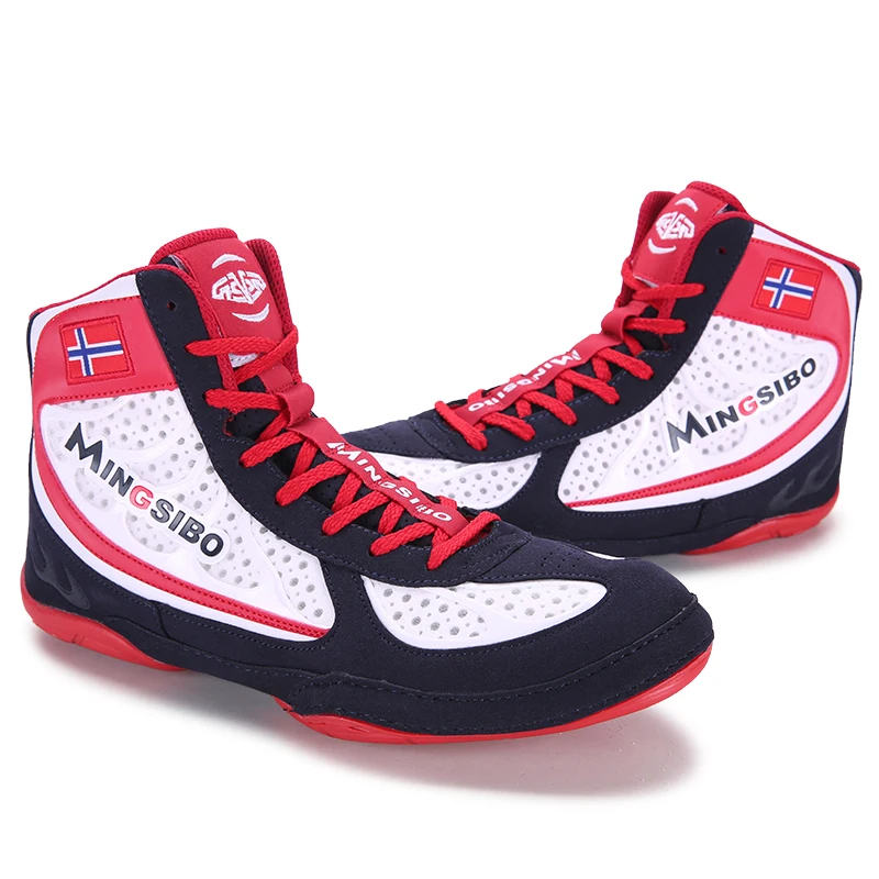 Wholesale Custom Professional High Top Sport Boots Gym Bodybuilding Boxing Shoes For