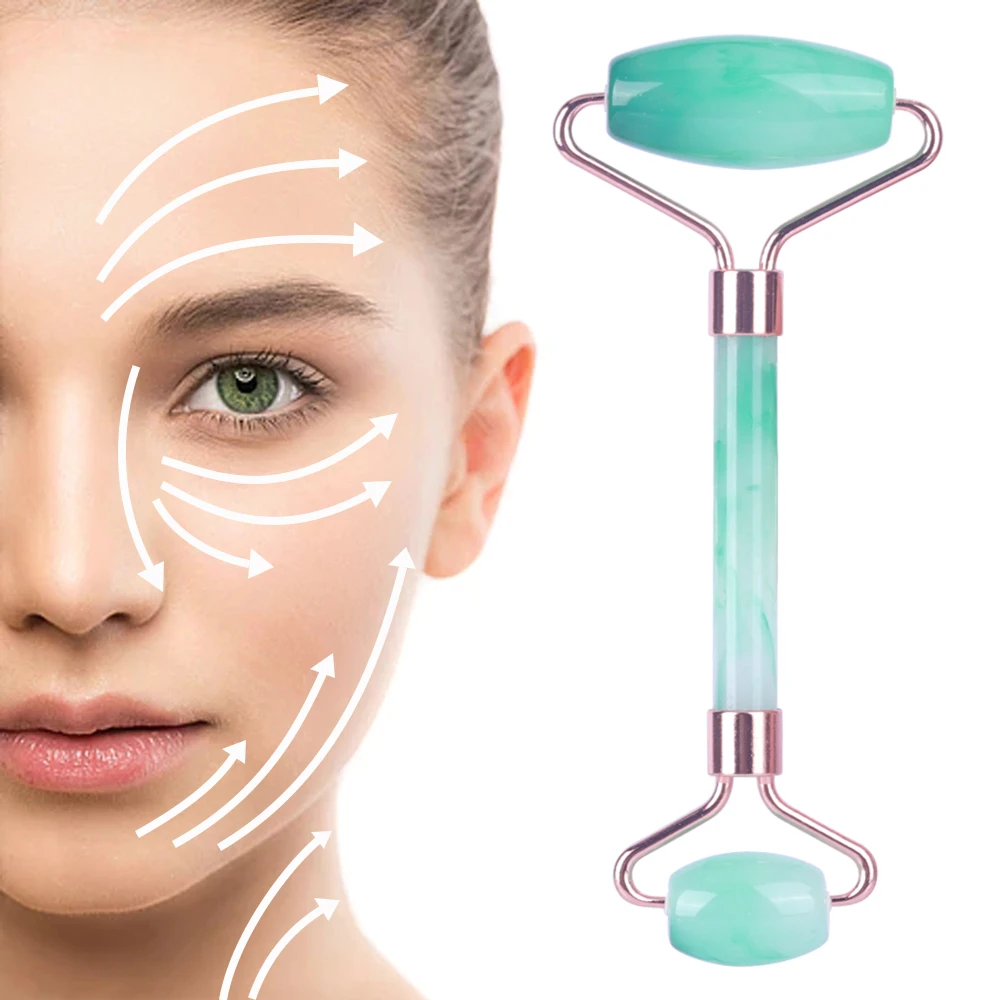 Best Seller OEM Private Label High Quality massage resin jade roller Anti Aging Face SPA Gua sha jade roller set