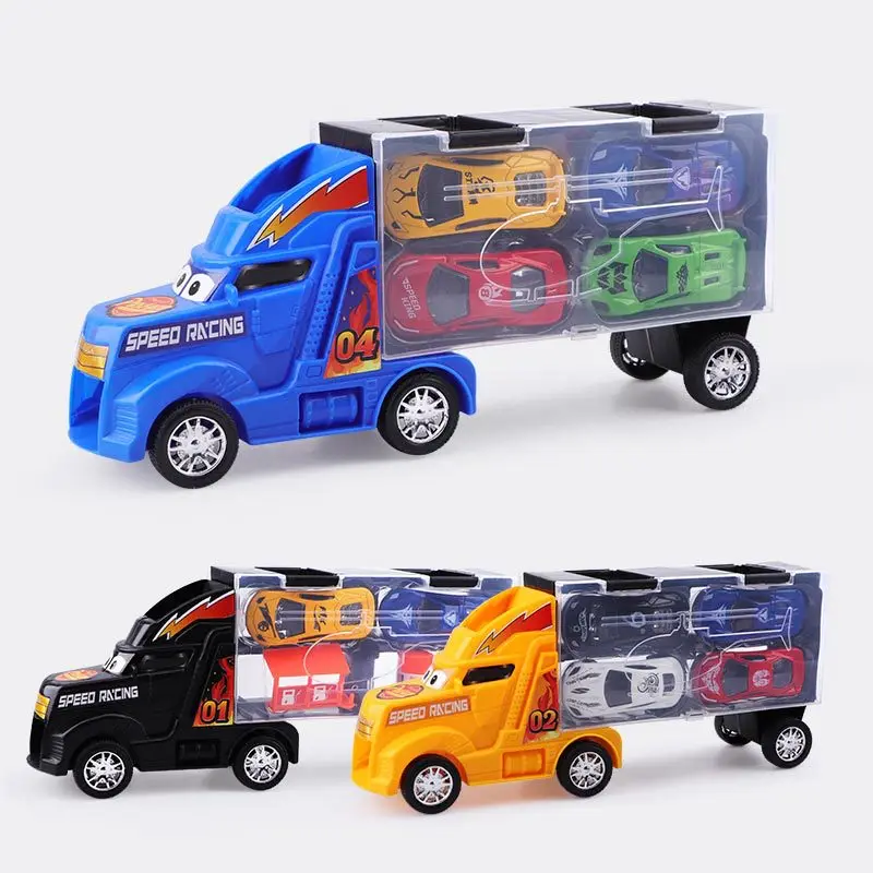 New Alloy Container Truck Pull Back Metal Car Toys for Kids