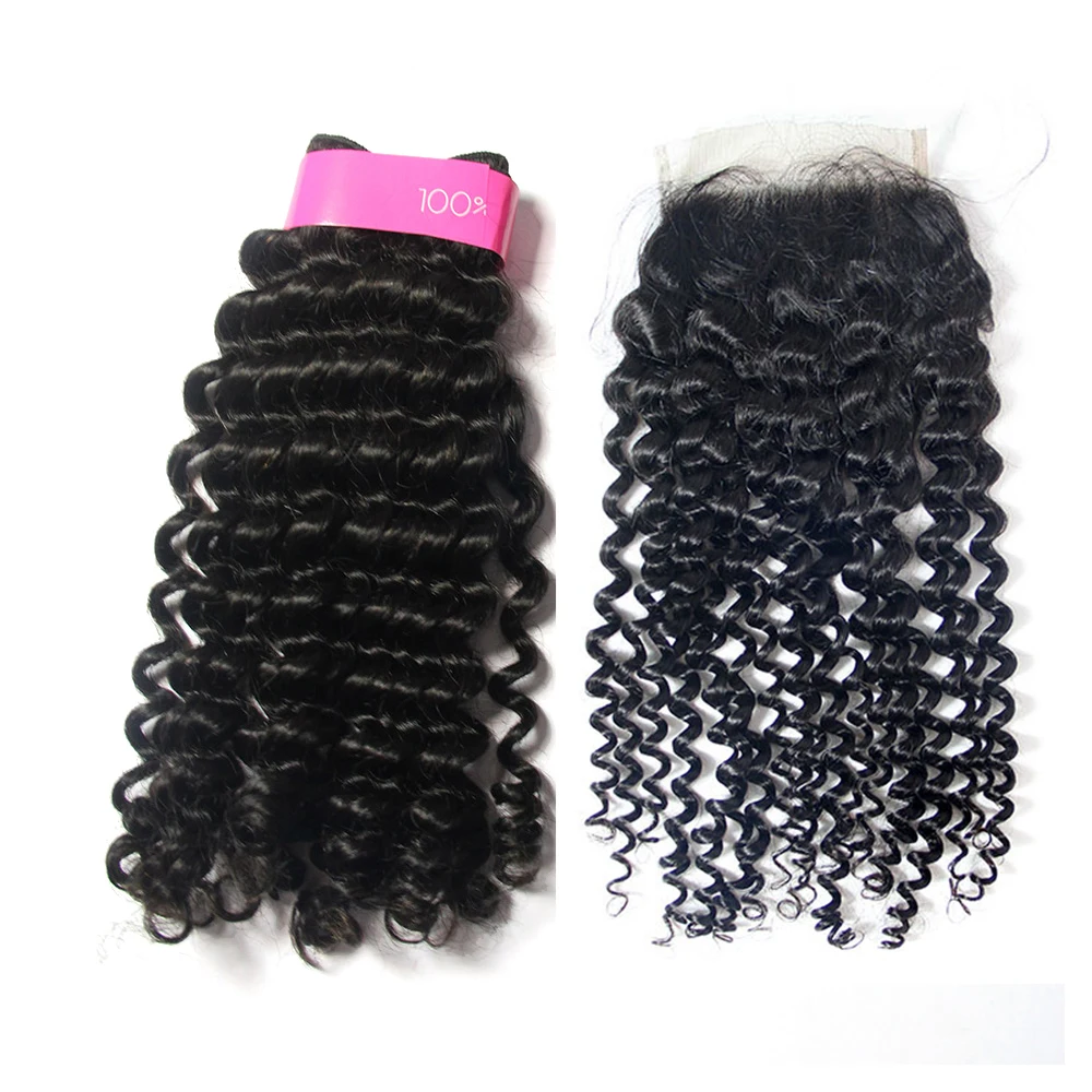 wholesale natural virgin closure and bundle human hair weave bundles with closure