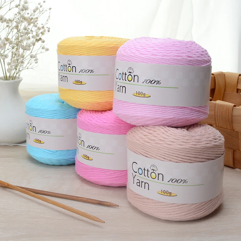 Chinese factory production line hand knitting 16 ply crochet baby 100% cotton yarn