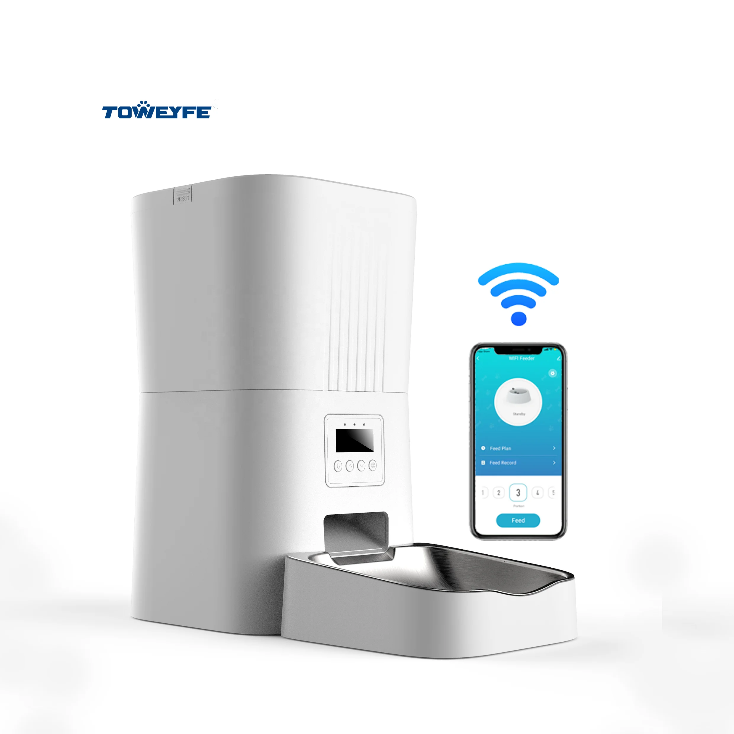 Toweyfe Support Recording Automatic Pet Feeder 4L Intelligent Smart Timing Feeding Pet Feeder For Dog