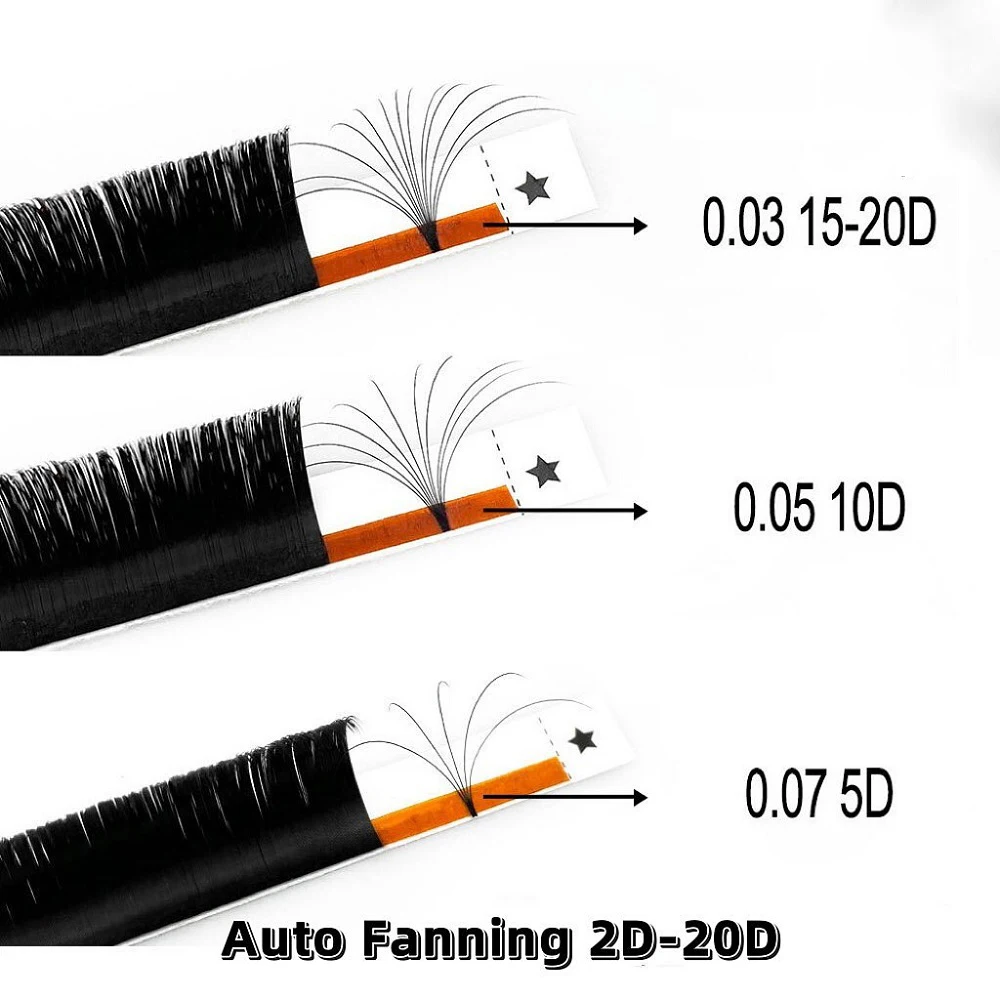 Custom fluffy matte black cashmere volume mixed lash trays wholesale private label easy fan eyelash extension supplies