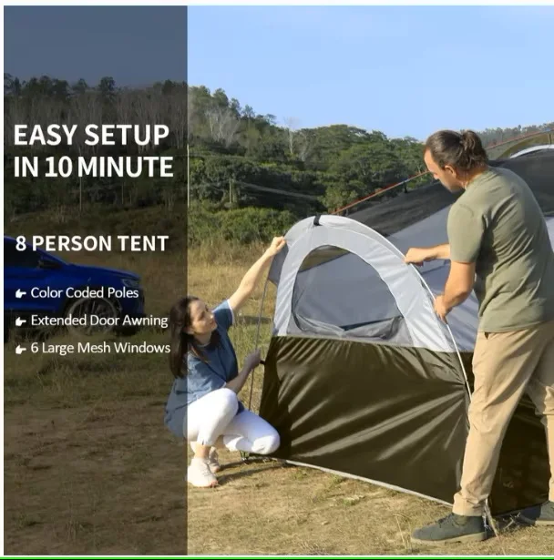 four season tent large capacity ventilation weather protection family camping tent
