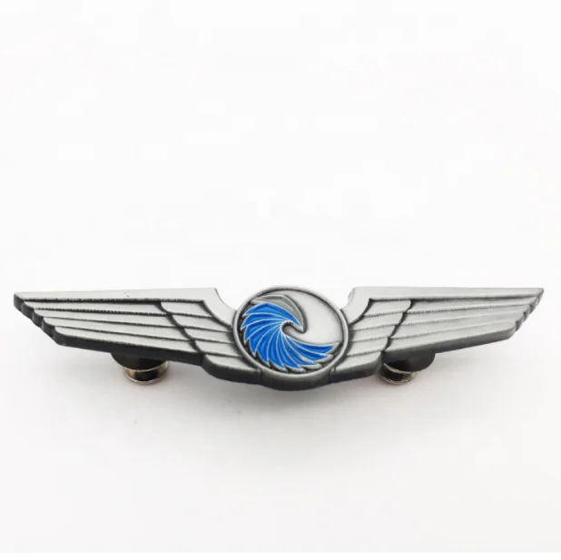 Factory Price Making Custom metal emblem aviation badge wing badge