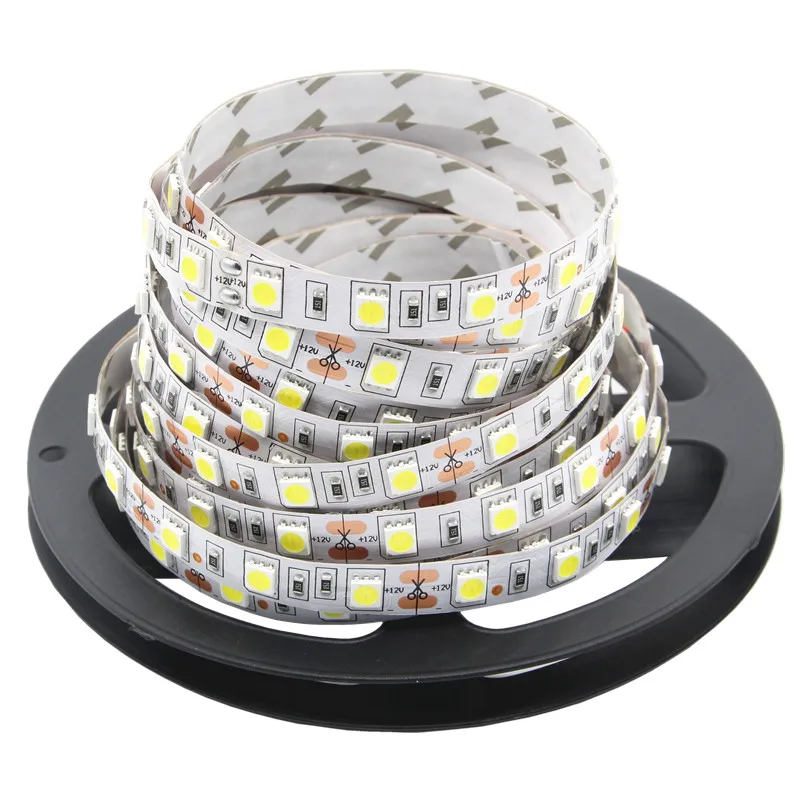 Светодиодные полосы 5050 RGB огни DC12V Гибкие украшения дома освещение водонепроницаемый RGB/белый/теплый белый/синий/зеленый/красный