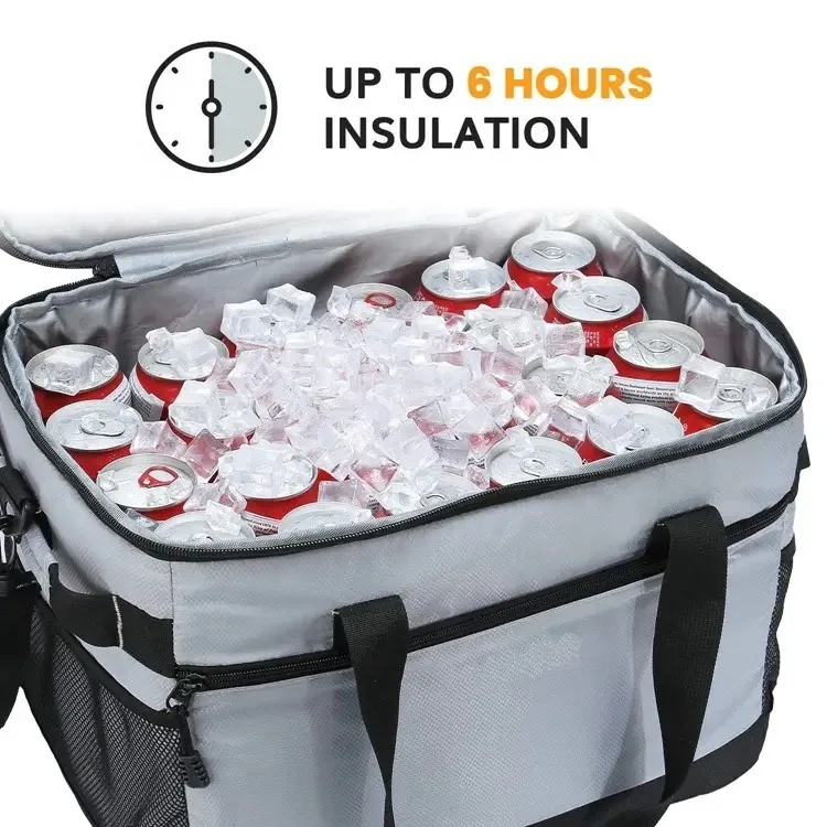 High Quality Cooler Bag Insulated Dual Compartment Lunch Bag With Soft Leakproof Liner And Reusable Aluminium Foil