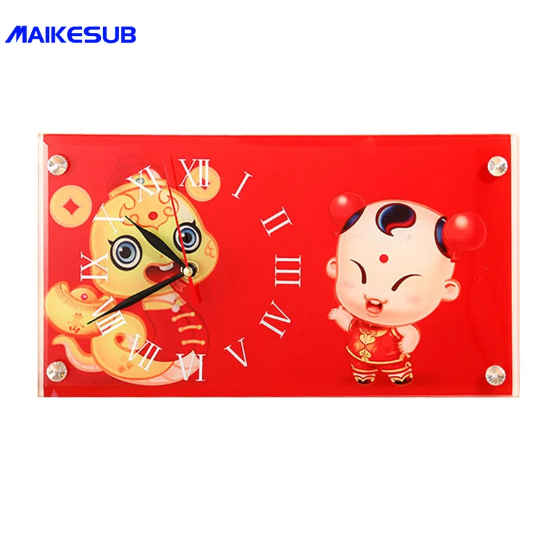 12 inch sublimation glass blank glass clock frame
