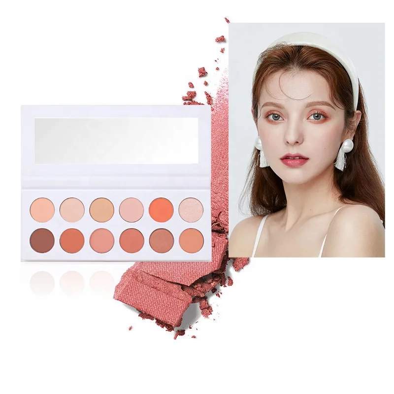 2023 hot selling blue 12 colors bright custom makeup cheap eyeshadow palette