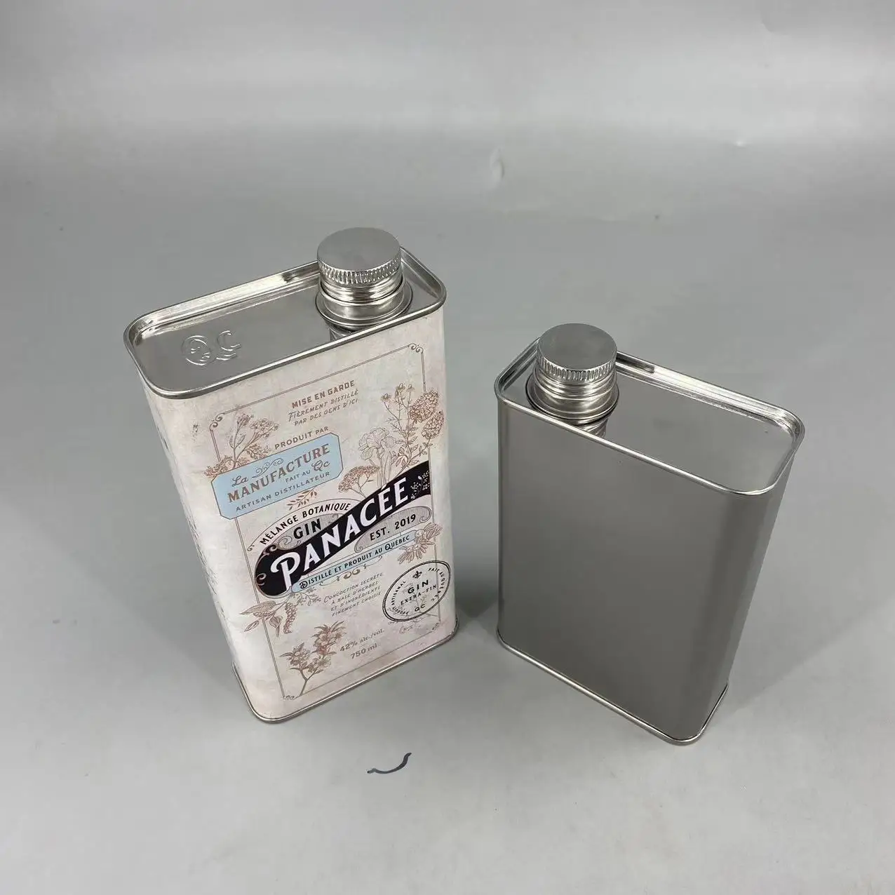 750Ml 1Liter Stainless Steel Empty Square Cooking Edible Oil Alcohol Whisky Toiletries Metal Container Olive Oil Tin Can