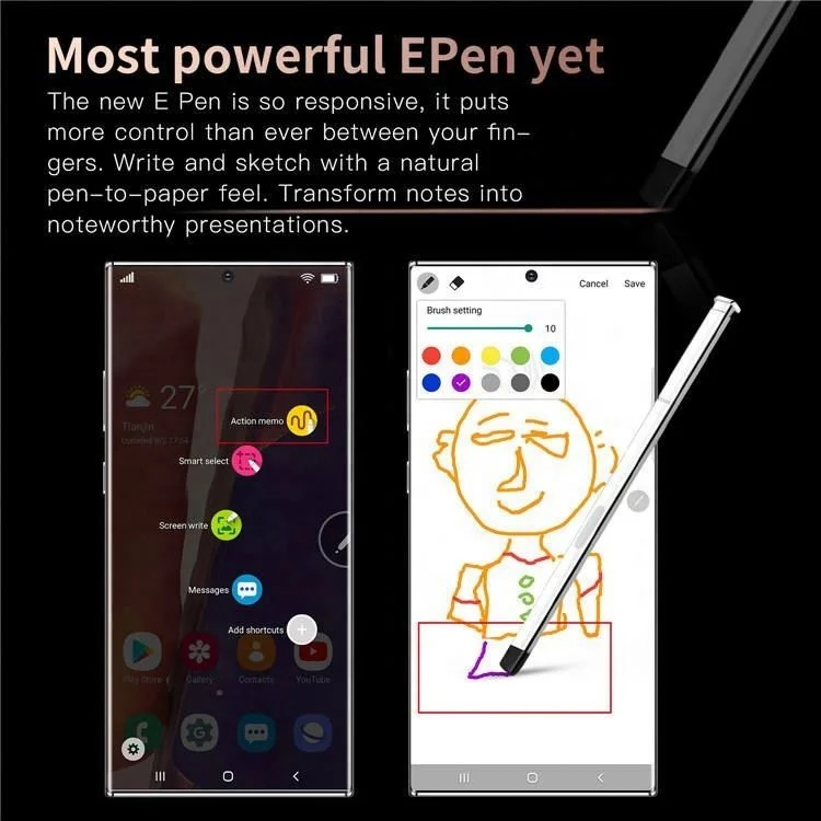 2023 Wholesale New Unlocked Note20  10 Core Smart Android Cell Phone 6.9 inch 3G+32G Mobile LIYUN Phone With Stylus Pen