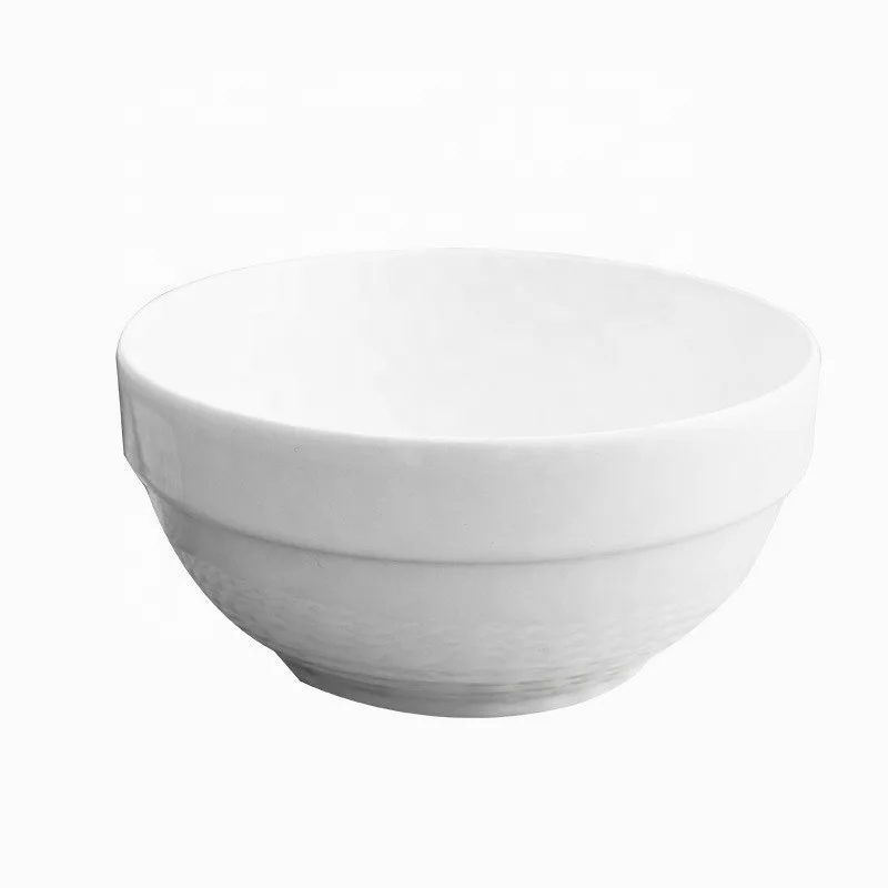 Hot sale bulk cheap tableware noodle bowl plain white ceramic soup bowls in bulk ceramic stackable bowl