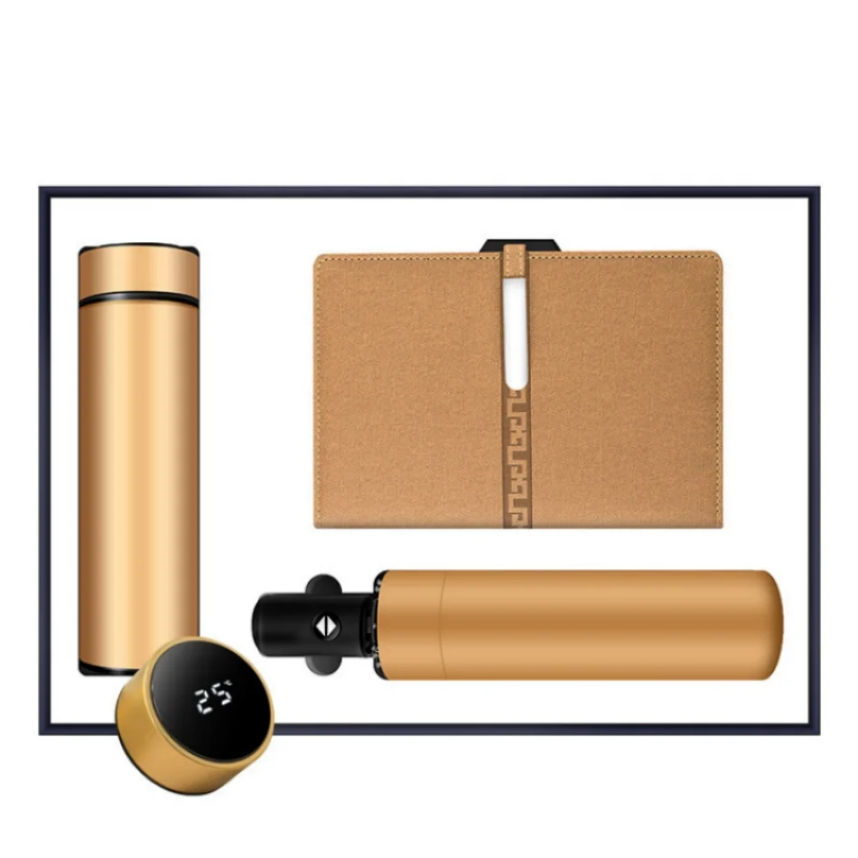 Annual Promotion Business stationery gift set 3 in 1 umbrella mug Notebook Vacuum Cup Office Accessory Custom Gift Set