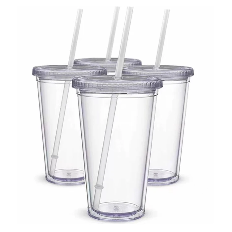 Custom 16oz 12mm Straw Milk Tea Boba Tumbler Box Kit Reusable Plastic Reusable Tea Boba Cups With Lid