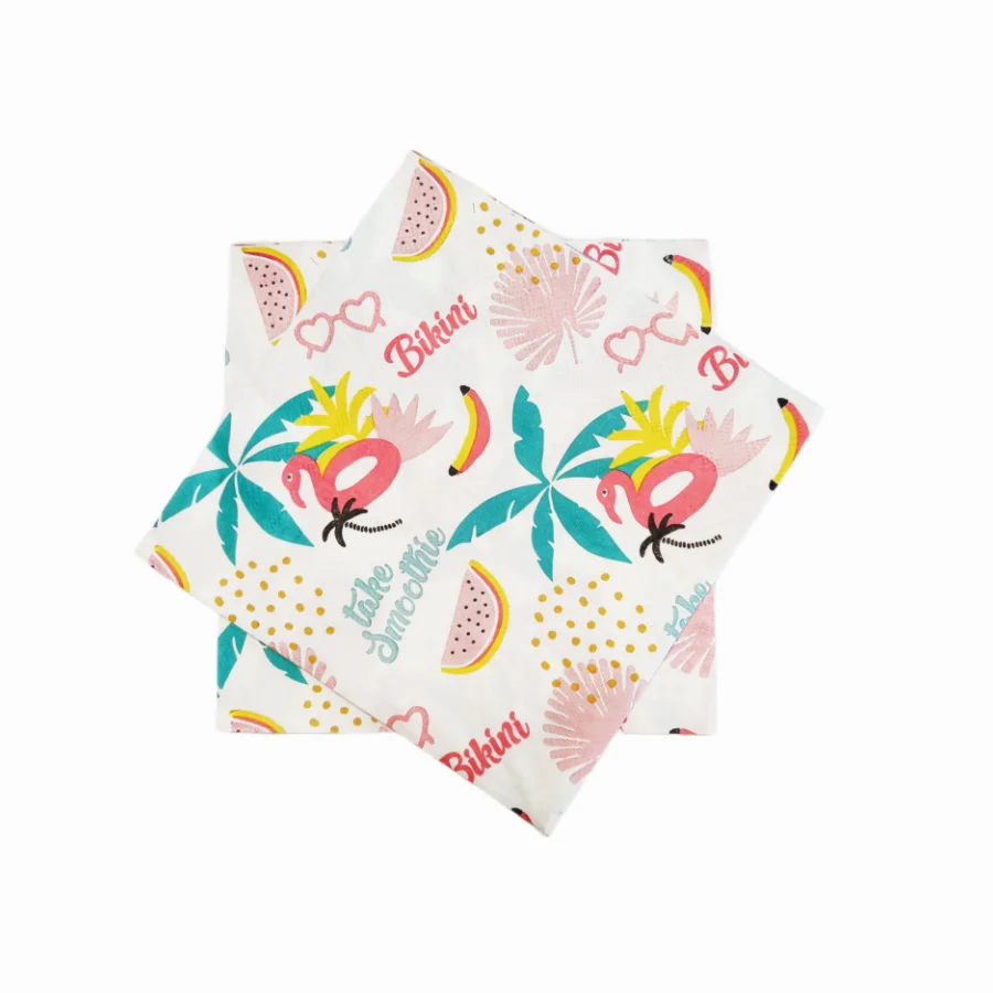 Factory Customized High Quality Stripe Party 33x33cm 2 Ply Printed Paper Napkins