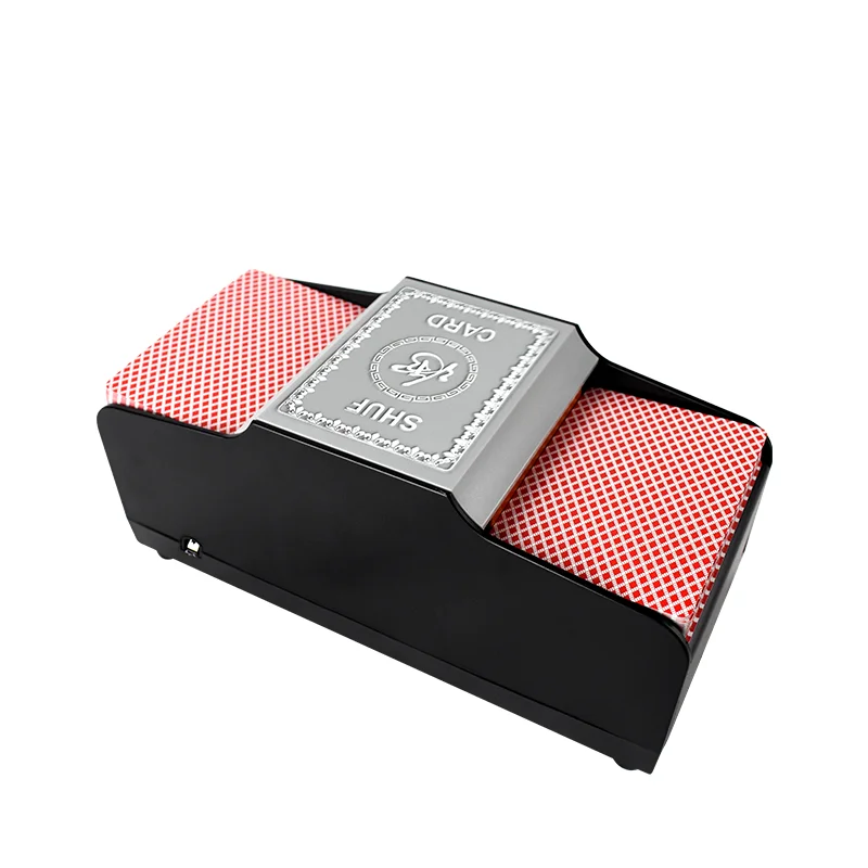 YH Hot Sale 2 Decks Automatic Button Hai Card Shuffler Machine With Plug&Power Supply