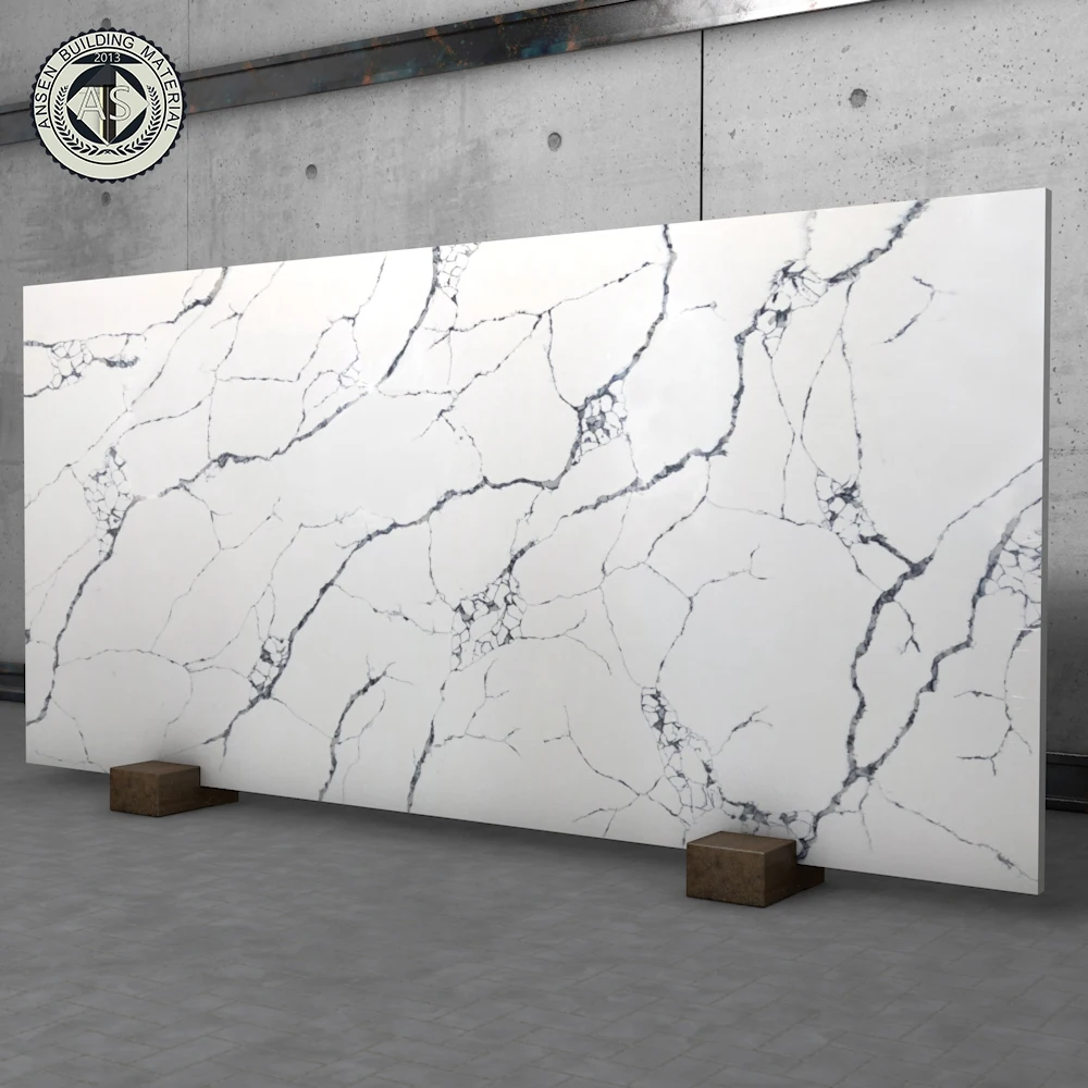 Superior quality quartz stone slab calacatta marble countertop vanity top