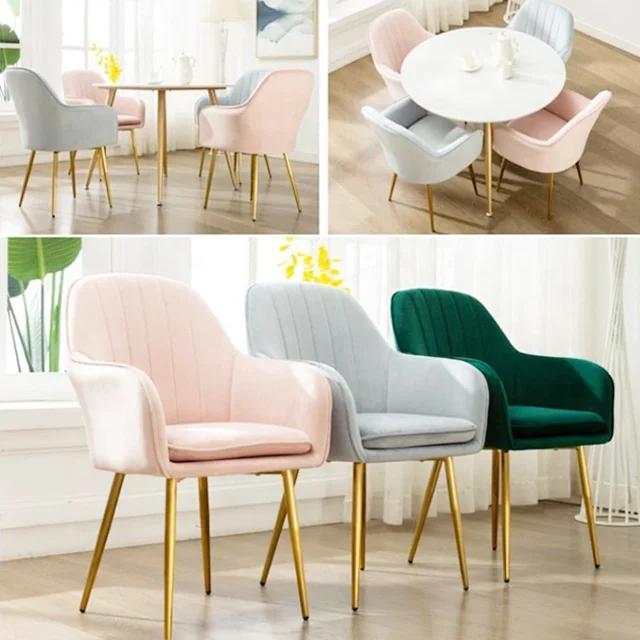 Wholesale Italian Modern Luxury  Home Coffee Metal Frame Gold Legs Velvet Dining Chair For Restaurant Hotel And Bars