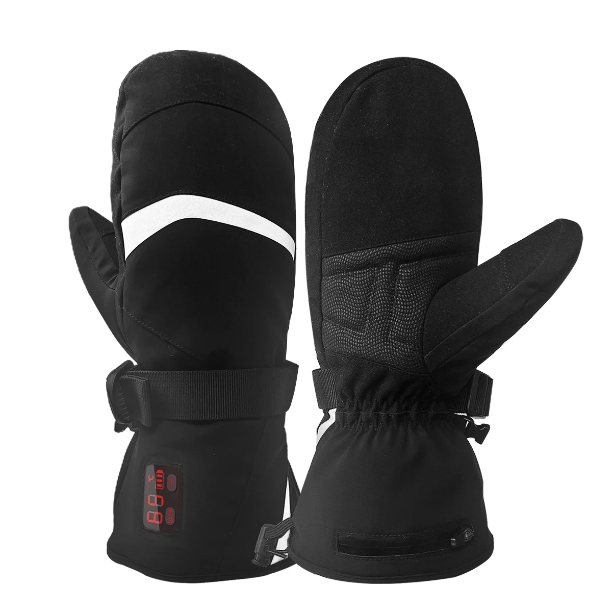 Теплые варежки с электрической перезаряжаемой батареей, перчатки с подогревом, лыжные перчатки с подогревом для мужчин и женщин