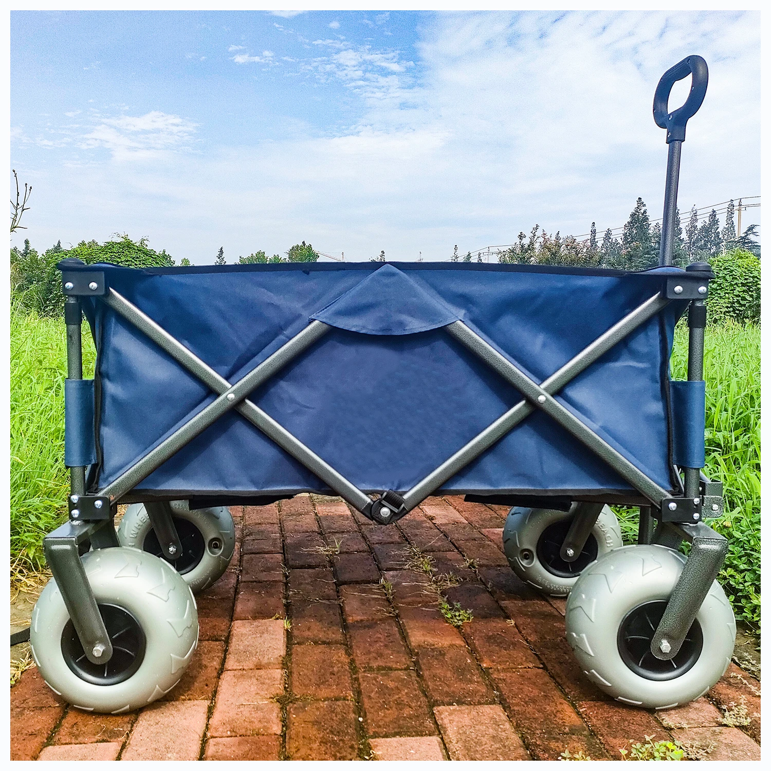 Heavy duty balloon wheel folding wagon all terrain wagon cart outdoor beach wagon