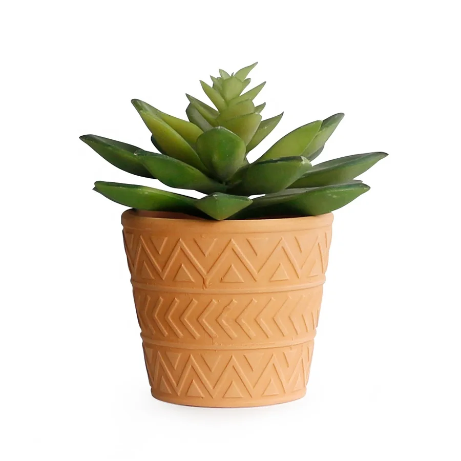 Wholesale Bulk 3 inch Round Terracotta Pot  Planter Pots Succulent Mini  Flower Pot with Embossed Design for Garden Home Decor