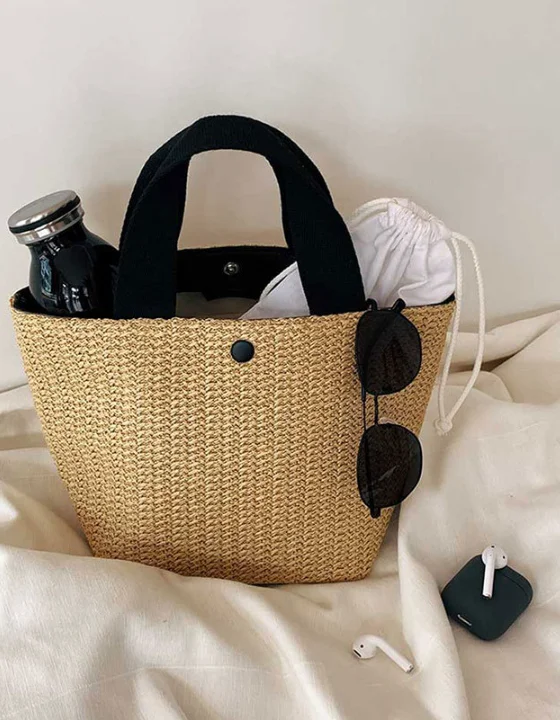  2021 New fashion Island Hand Retro Woven Bag Rattan Straw Bags Idyllic hand-woven straw bag