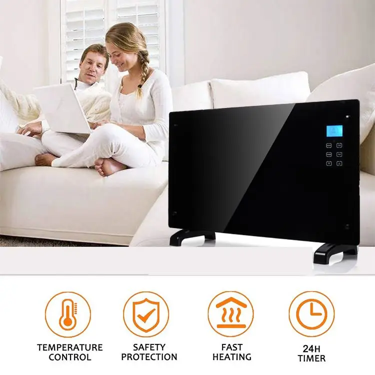 Wholesale freestanding eco electrical adjustable thermostat overheat protection infrared wall glass panel convector heater