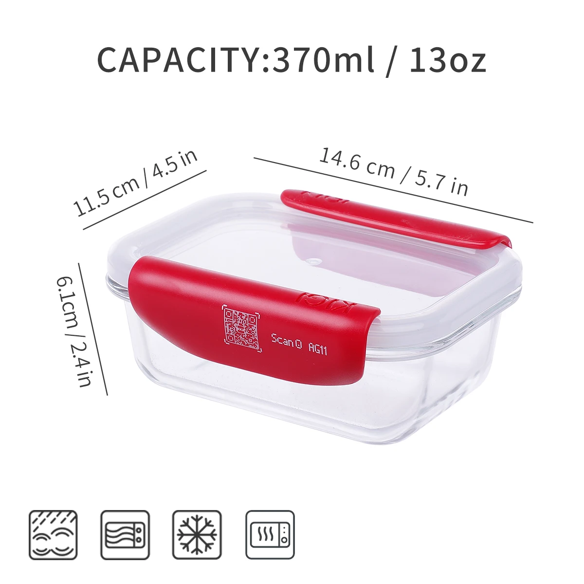 KIGI Food Borosilicate Small Classic Ovenproof Hermetic Sealed Baby Mini Glass Container