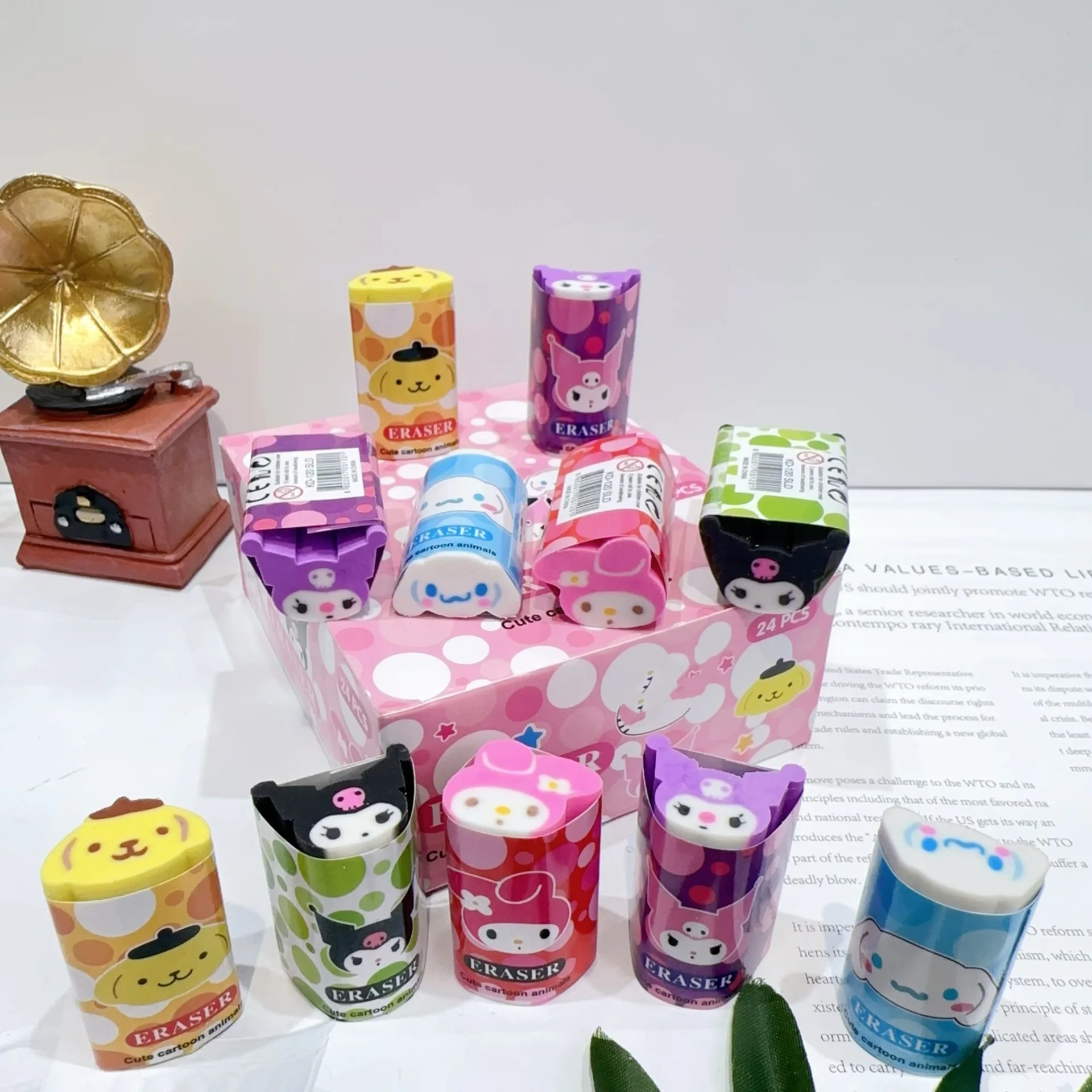 japanese-stationery school Stationery Melody Eraser Cute Long size Kuromi Eraser Cartoon anime KT long erasers for children