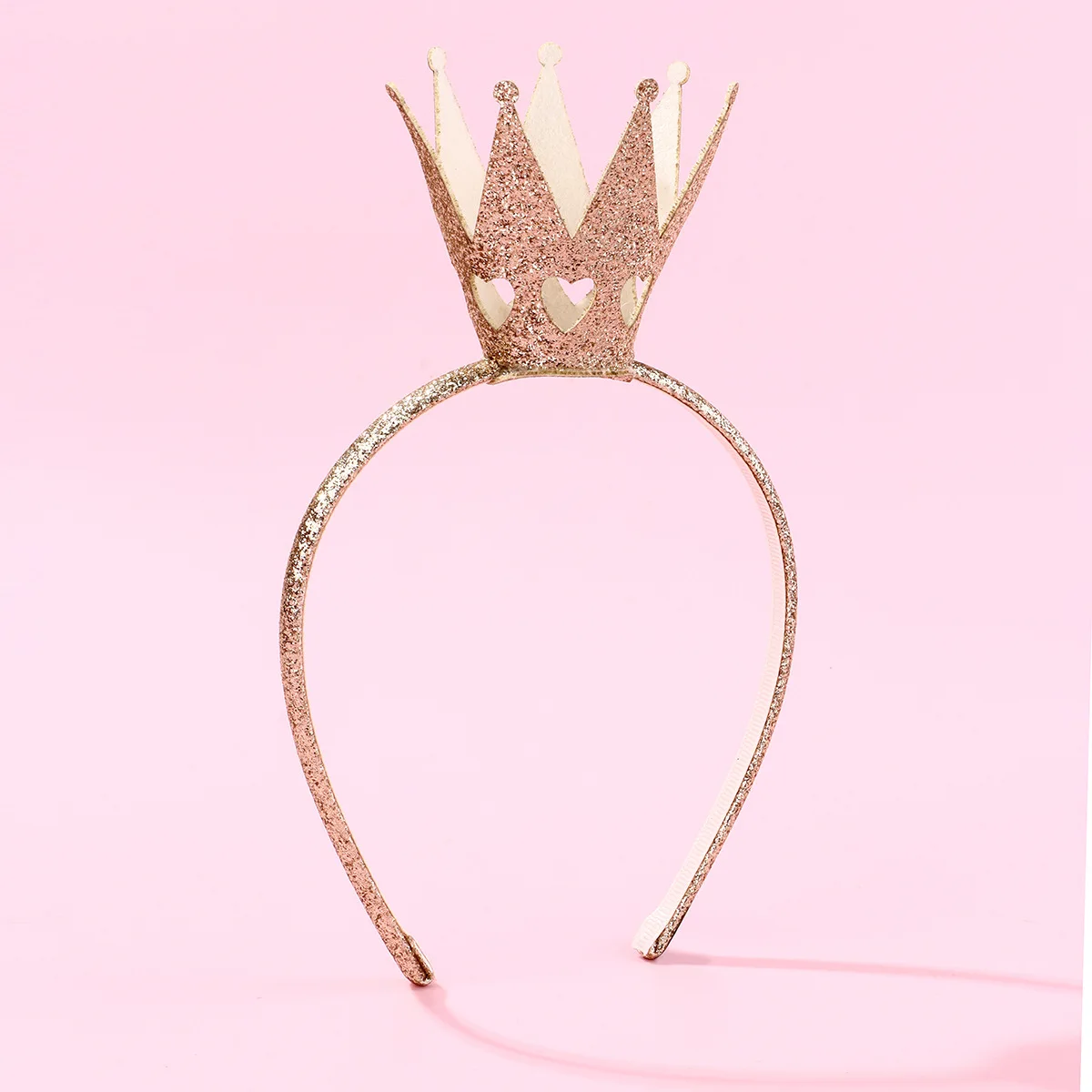 YiYuan Golden Tiara Crown Head Hoop for Children Glitter Hollow Hair Hoop for Girls Party Festival Decoration Headband for Kids