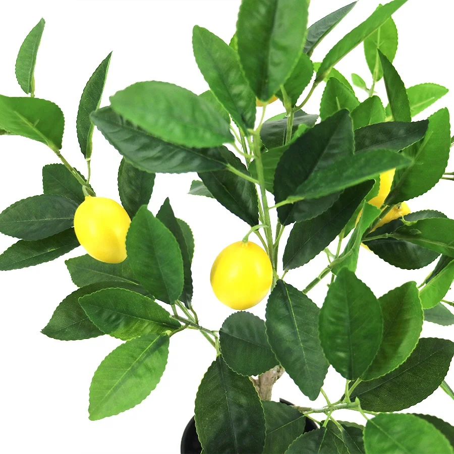 Wholesale 55cm high artificial lemon tree with plastic pot for home decoration