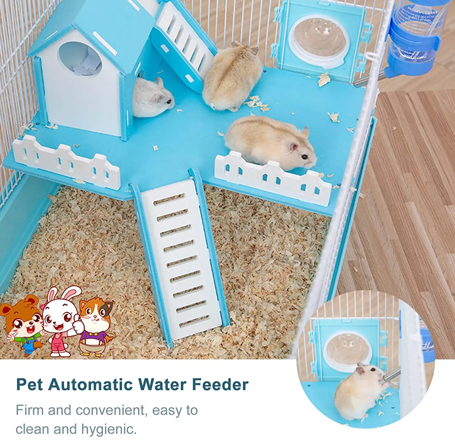 Hamster kettle automatic water feeder small pet cat rabbit water dispenser hanging water dispenser