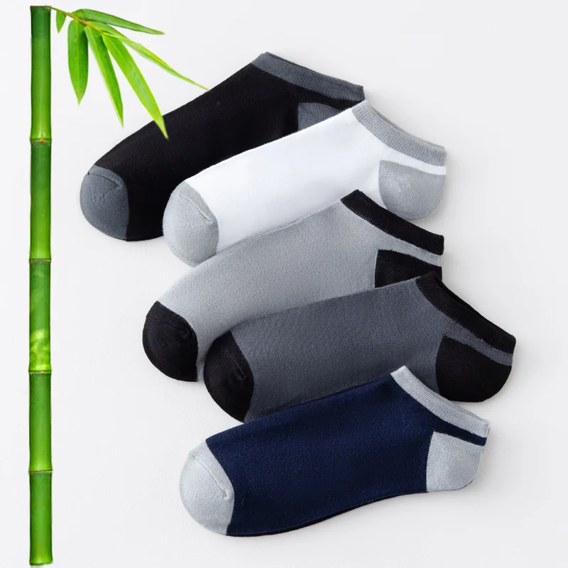 Wholesale low price men organic bamboo socks cool dry sweat absorb business custom logo socks OEM colorful charcoal ankle socks