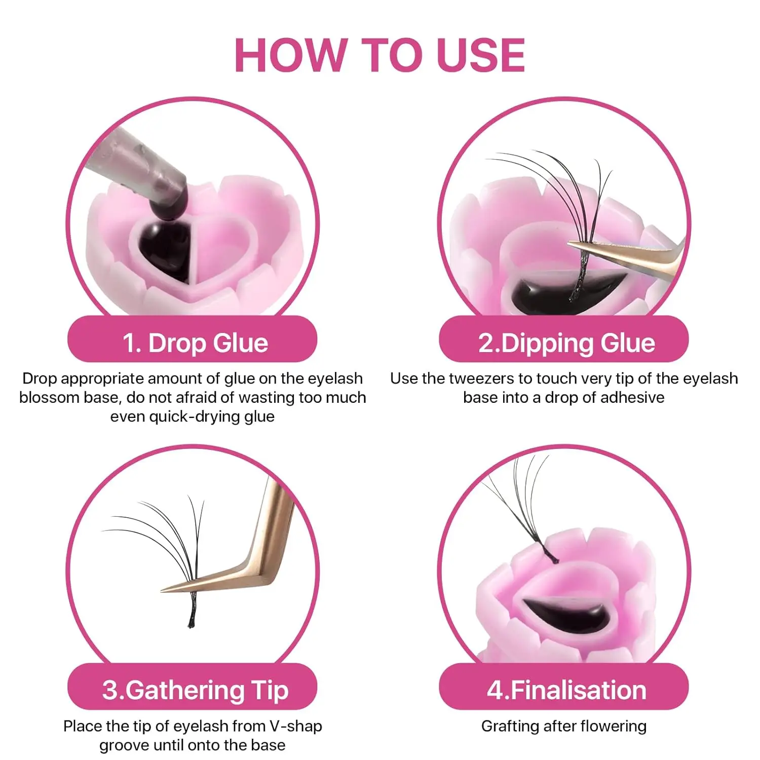 Wholesale Cheap White Plastic Glue Ring Various Size And Styles Lash Glue Ring Custom Package Glue Ring For Eyelash Extension