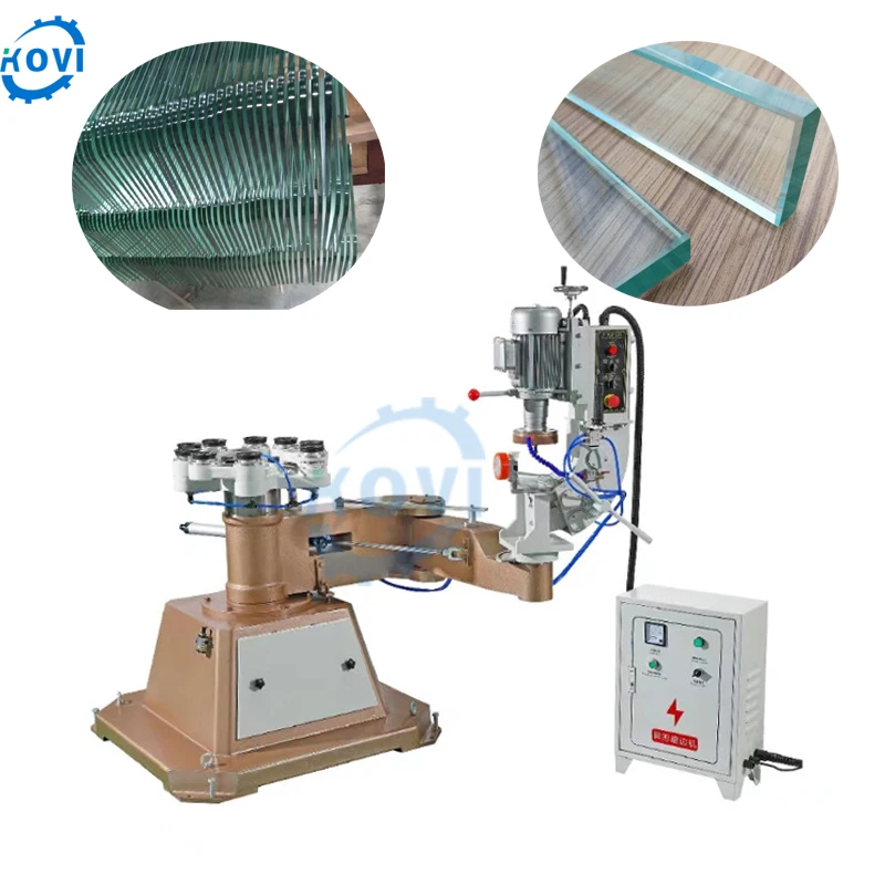 Manual Irregular Glass Bevleing Edge Grinding Machine Glass Straight Line Edging Round Edge Polishing Machine