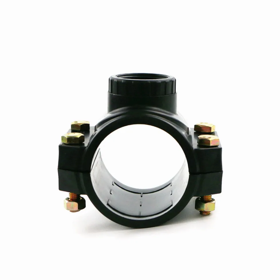 HDPE LDPE pipe fitting Plastic Saddle clamp For garden Irrigation System