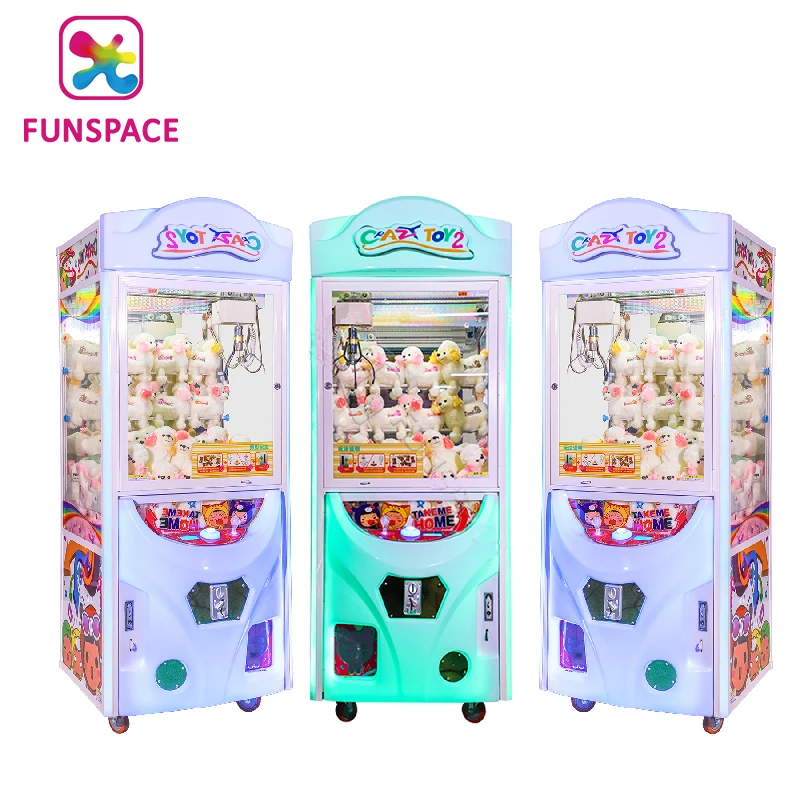 Coin Operated Game Machine Crazy Claw Toy 2 Doll Machine for Children Recreation Center
