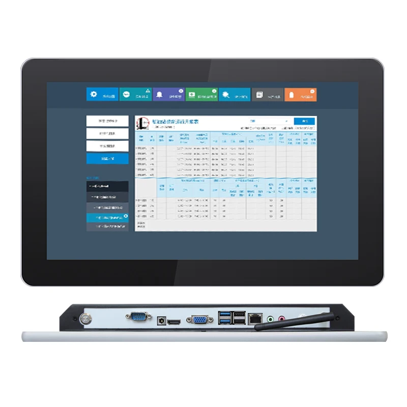 Black Industrial Pc Usb Rj45 Wifi 15.6 Inch Desktop All In One Touch Pc For Data Collection System