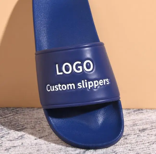 2024 Custom Logo Fashion OEM Custom Slippers outdoor Men Black Slide Sandals