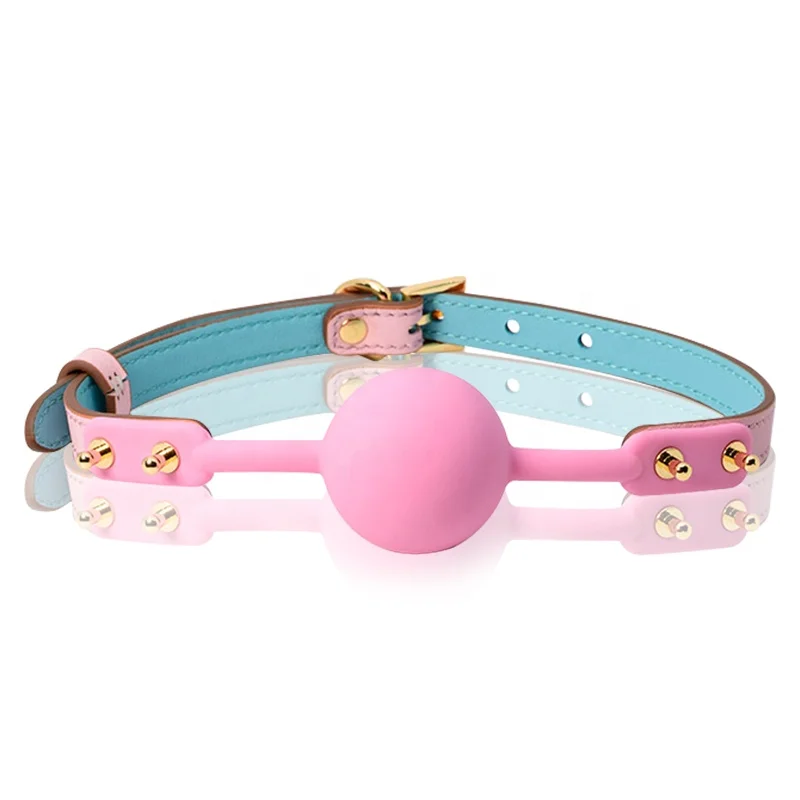 ISO BSCI Factory customized wholesale silicone leather sex toy Bdsm bondage plug open mouth gag