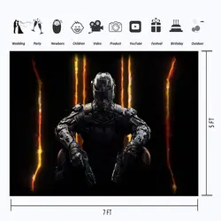 Call of Duty Modern Warfare Backdrop 7x5ft Happy Birthday Video Game Black Ops Background for Boy Birthday Party Vinyl Backdrops