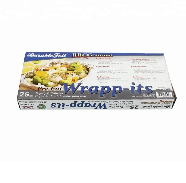 Factory Production Wrap Pre-Cut Pop-Up Aluminum Foil Sheets For Household And Packaging Food