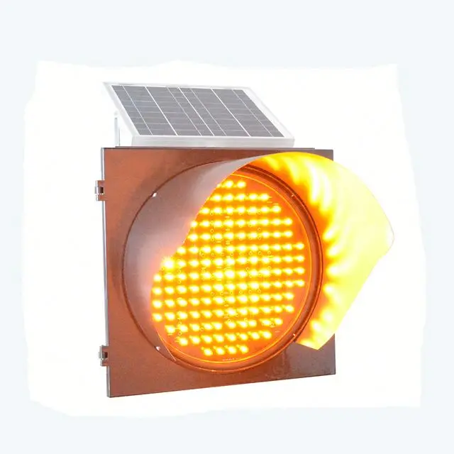 traffic signal head mark warning flare solar powered amber flashing lights