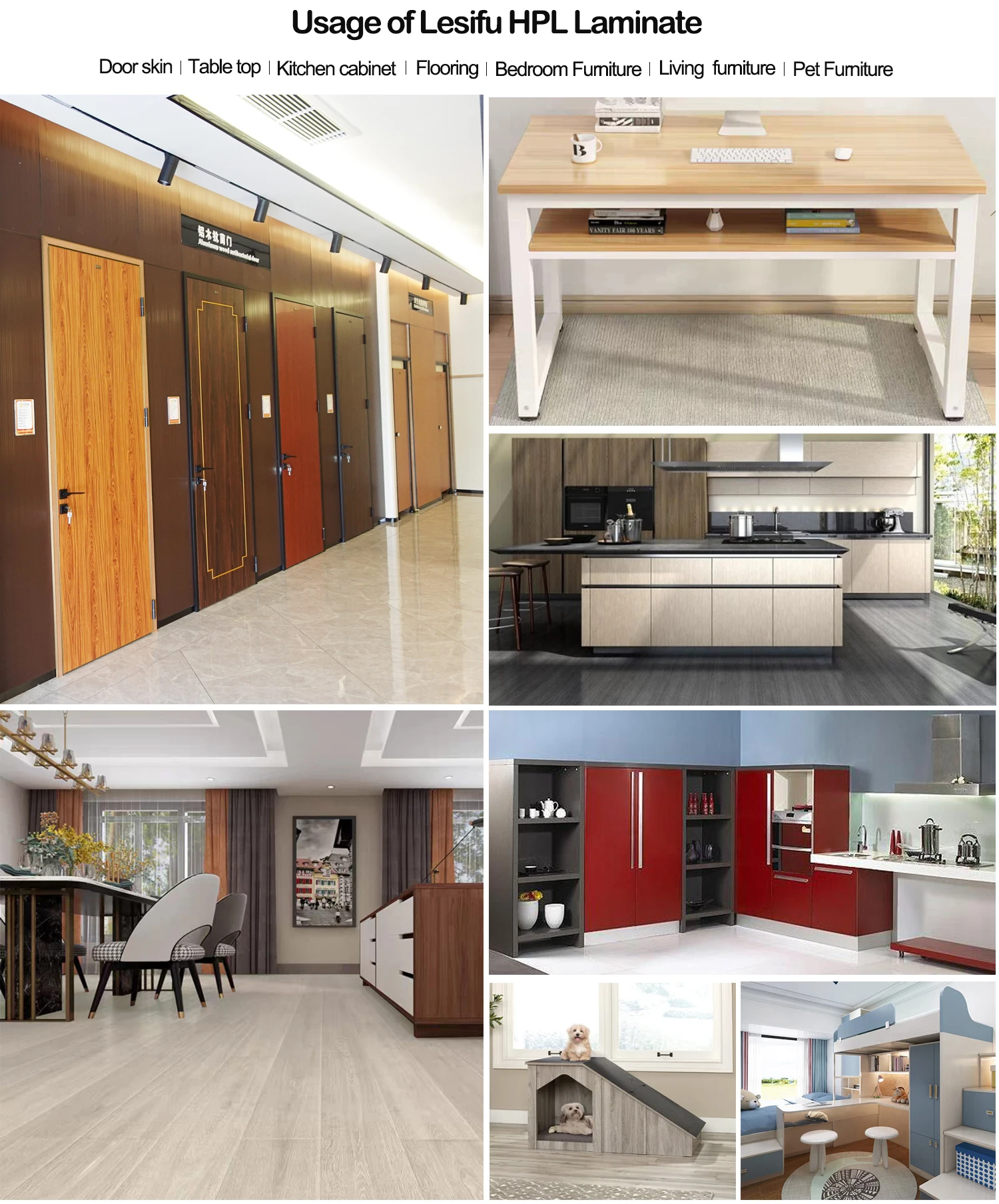 Lesifu 18mm formica laminate hpl fireproof plywood sheets plywood laminated with hpl