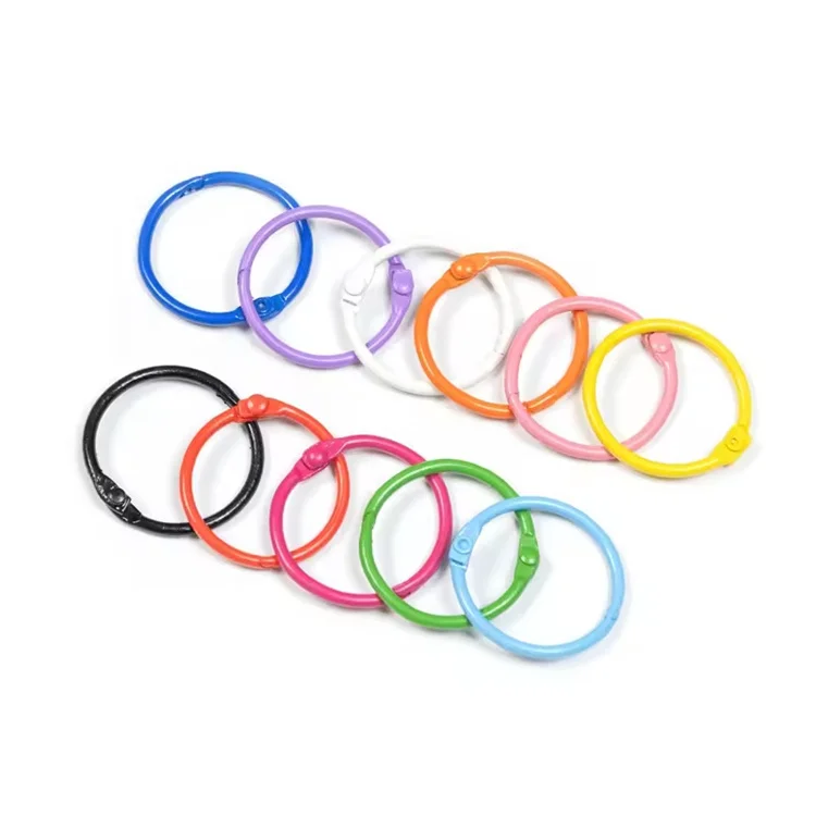 Colorful Metal Binding Ring for Book Home and Office Loose Leaf Binder Rings for Key Chains