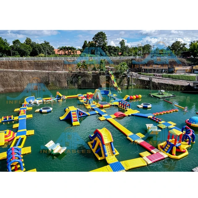 Inflatable beach fun water sports games floating sea aqua park