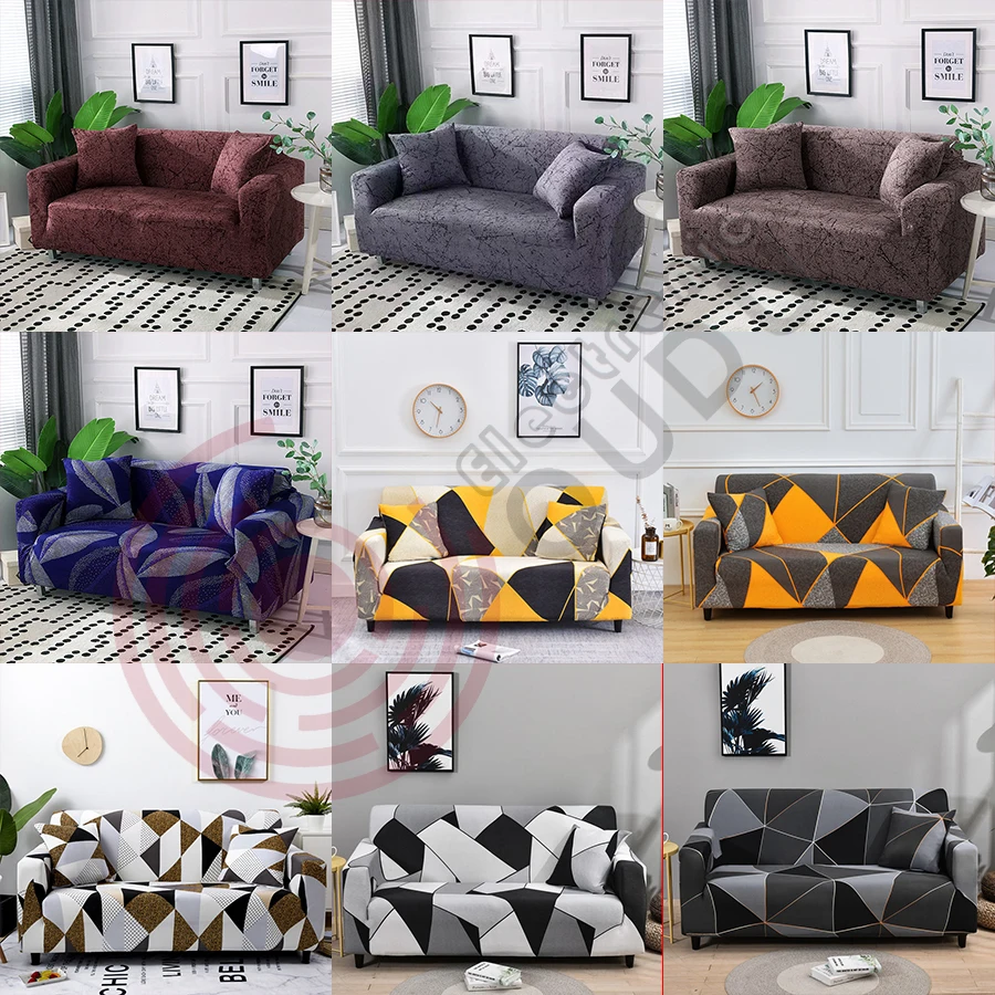 Single/Two/Three Seat Stretch Slipcovers Elastic Sofa Cover for Living Room Couch Cover L shape Armchair Sofa Cover