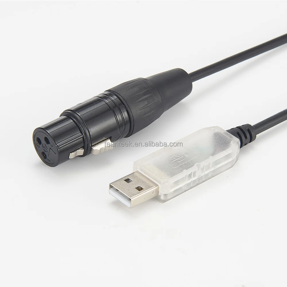 FTDI USB to DMX Controller DMX512 XLR 3Pin Female RS485 Serial Molded Cable Stage Lighting Equipment cable