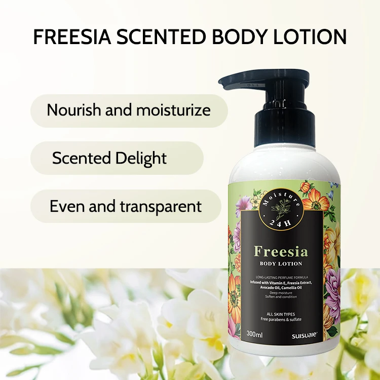 Custom Oem Private Label Korean Vitamin C Cream Freesia Perfumed Moisturizing Skin Whitening Body Lotions for Women Men